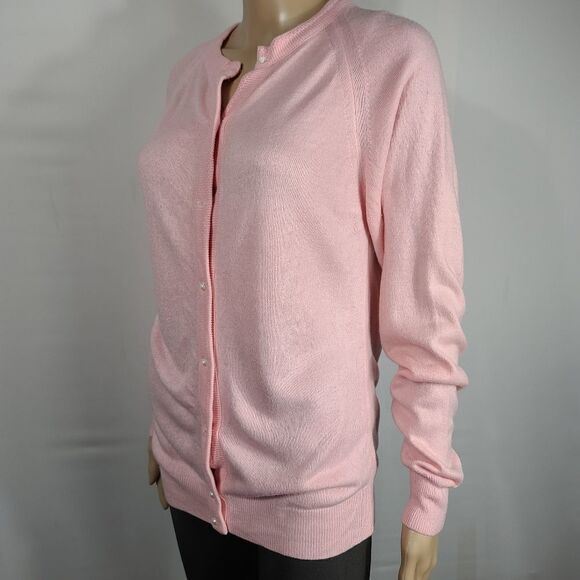 Alicia Vintage 1980s Pearl Button Pink Cardigan - Picture 4 of 13